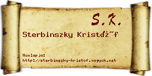 Sterbinszky Kristóf névjegykártya