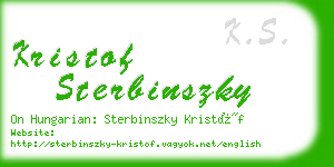 kristof sterbinszky business card